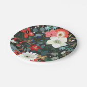 Bold Funky Kleurrijke Bloemen Donker Chic Bruiloft Papieren Bordje (Gekanteld)