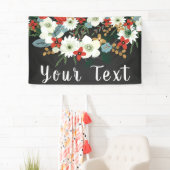 Bold Funky Kleurrijke Bloemen Donker Chic Bruiloft Spandoek (Insitu)