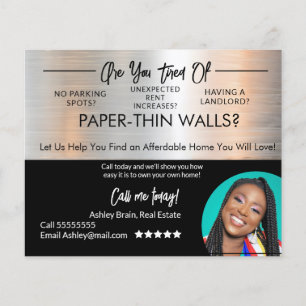 Bold & Funky metal Vastgoed Huurders Briefkaarten Flyer