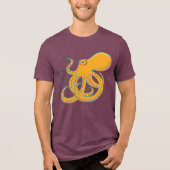 Bold & Funky Octopus Art Tri-Blend Shirt (Voorkant)