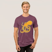 Bold & Funky Octopus Art Tri-Blend Shirt (Voorkant volledig)
