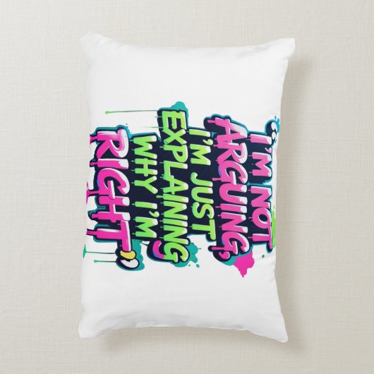 Bold Funny Quote Neon Graffiti Design Accent Kussen (Achterkant (Verticaal))