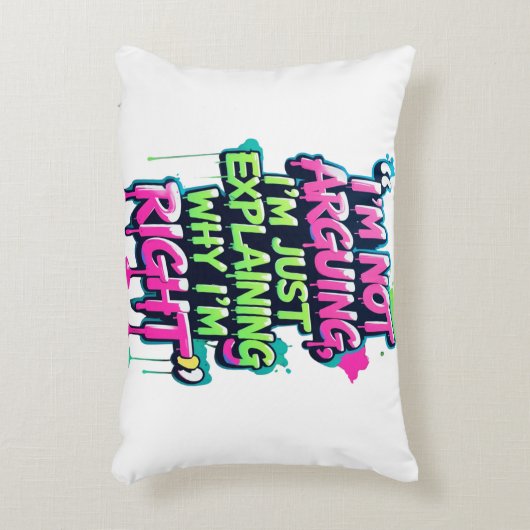 Bold Funny Quote Neon Graffiti Design Accent Kussen (Voorkant(Verticaal))