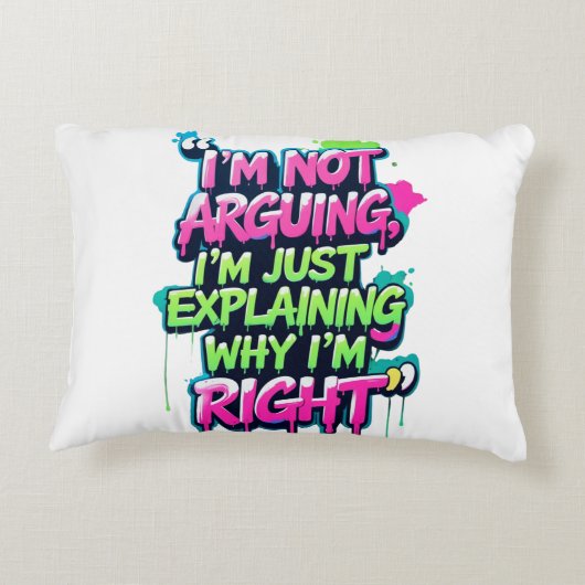 Bold Funny Quote Neon Graffiti Design Accent Kussen (Achterkant)