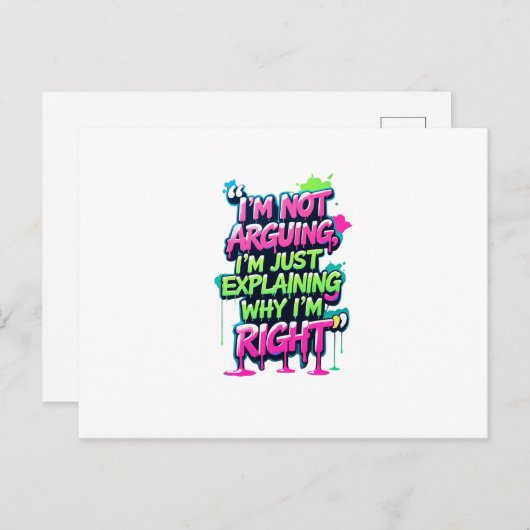 Bold Funny Quote Neon Graffiti Design Briefkaart (Voorkant / Achterkant)