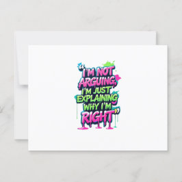 Bold Funny Quote Neon Graffiti Design Briefkaart