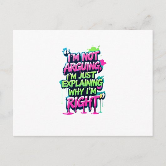 Bold Funny Quote Neon Graffiti Design Briefkaart (Voorkant)