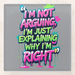 Bold Funny Quote Neon Graffiti Design Glazen Onderzetter