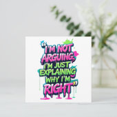 Bold Funny Quote Neon Graffiti Design Kaart (Staand voorkant)