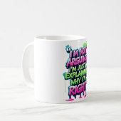 Bold Funny Quote Neon Graffiti Design Koffiemok (Voorkant links)