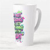 Bold Funny Quote Neon Graffiti Design Latte Mok (Rechterhoek)