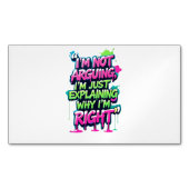 Bold Funny Quote Neon Graffiti Design Magnetisch Visitekaartje (Voorkant)