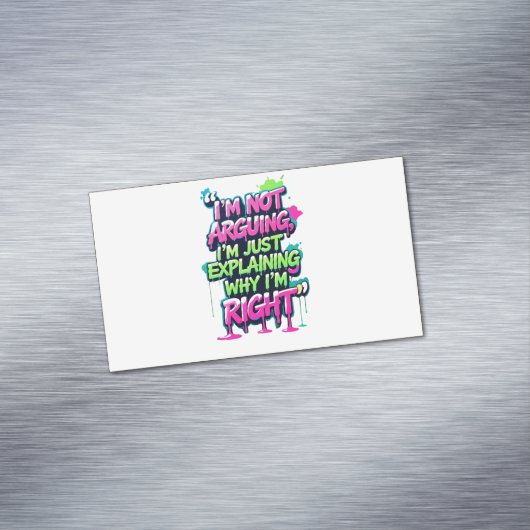 Bold Funny Quote Neon Graffiti Design Magnetisch Visitekaartje (Voorbeeld)