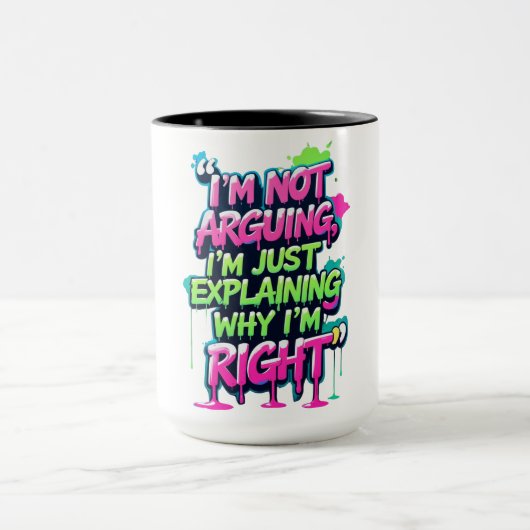 Bold Funny Quote Neon Graffiti Design Mok (Midden)