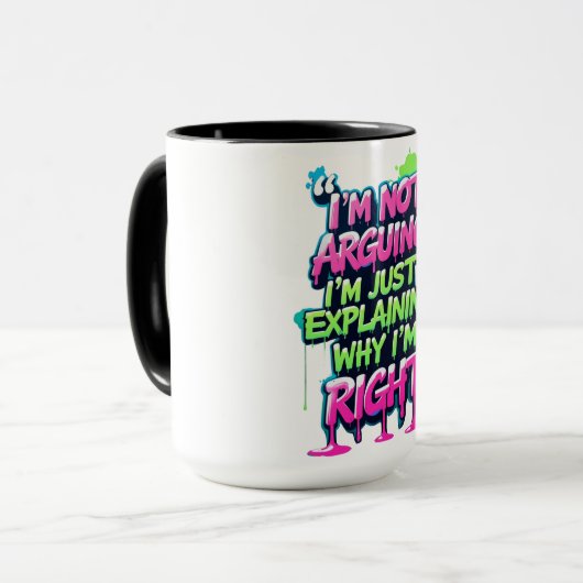 Bold Funny Quote Neon Graffiti Design Mok (Voorkant links)