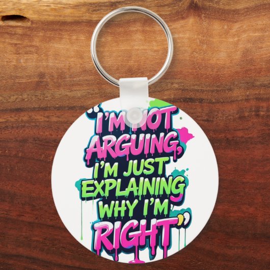 Bold Funny Quote Neon Graffiti Design Sleutelhanger (Achterkant)