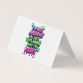 Bold Funny Quote Neon Graffiti Design Visitekaartje (Achterkant)