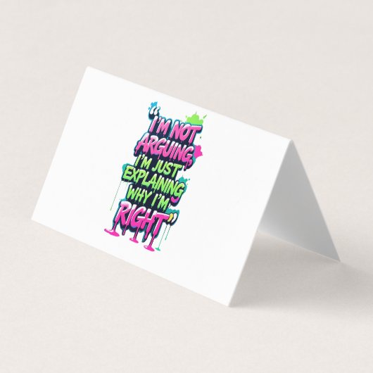 Bold Funny Quote Neon Graffiti Design Visitekaartje (Voorkant)