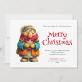 Bold Funny Woman Digital Christmas Greeting Card Feestdagenkaart (Voorkant)
