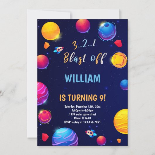 Bold Galaxy Theme voor kinderen Kaart (Voorkant)