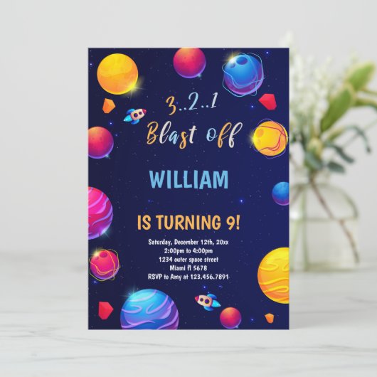 Bold Galaxy Theme voor kinderen Kaart (Staand voorkant)