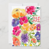 Bold Garden bloemenwaterverf vrijgezellenfeest Kaart (Achterkant)