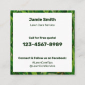 Bold Garden Maintenance "Call for a FREE quote!" Vierkante Visitekaartje (Achterkant)