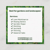 Bold Garden Maintenance "Call for a FREE quote!" Vierkante Visitekaartje (Voorkant)