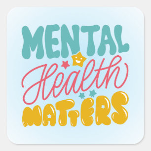 Bold Geestelijke Gezondheid één dag tegelijk w Vierkante Sticker