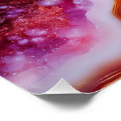 Bold Geode Layers – Kleurrijke Abstracte minerale  Perfect Poster (Hoek)