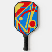 Bold Geometric Abstract in Red, Blue, and Yellow Pickleball Paddle (Achterkant)