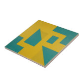 Bold Geometric Abstract Yellow Teal Tegeltje (Zijkant)