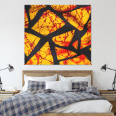 Bold Geometric African Wax Print Fabric - Gold, Re (Insitu (Slaapkamer))