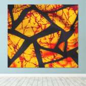 Bold Geometric African Wax Print Fabric - Gold, Re (Insitu (Houten vloer))
