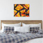 Bold Geometric African Wax Print Fabric - Gold, Re (Insitu (Slaapkamer))