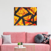 Bold Geometric African Wax Print Fabric - Gold, Re (Insitu (Woonkamer))