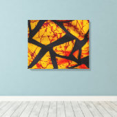 Bold Geometric African Wax Print Fabric - Gold, Re (Insitu (Houten vloer))