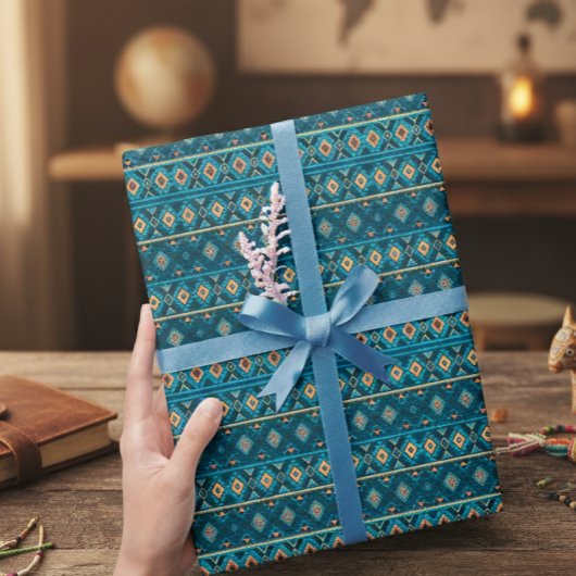 Bold Geometric Aztec Tribal Pattern Wrapping Paper Cadeaupapier