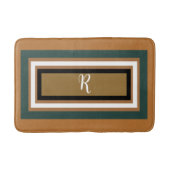 Bold Geometric Green Bronze Copper Monogram Badmat (Voorkant)