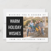 Bold Geometric Holiday Photo Card | Black Feestdagenkaart (Voorkant)