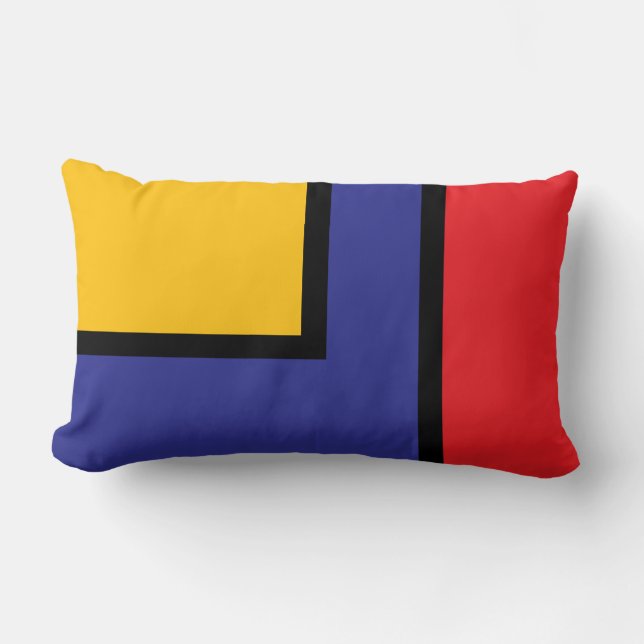 Bold Geometric Primary Color Block Abstract Kussen (Voorkant)