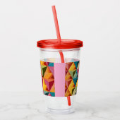 Bold Geometric Triangle Pattern  Acryl Drinkbeker (Links)