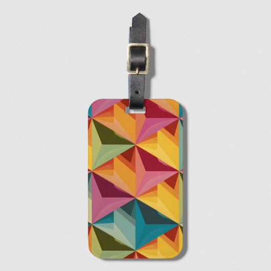 Bold Geometric Triangle Pattern Bagagelabel (Voorkant (verticaal))