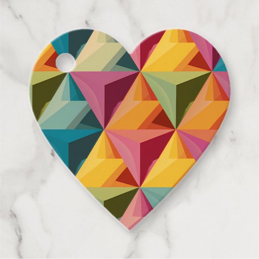 Bold Geometric Triangle Pattern  Bedankjes Labels (Voorkant)