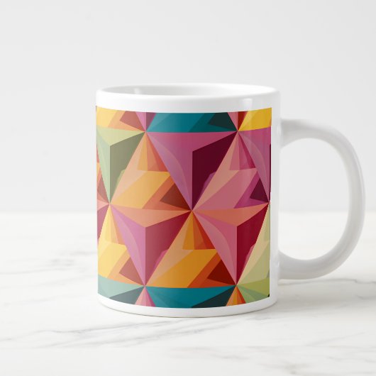 Bold Geometric Triangle Pattern Grote Koffiekop (Rechts)