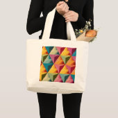 Bold Geometric Triangle Pattern  Grote Tote Bag (Voorkant (product))