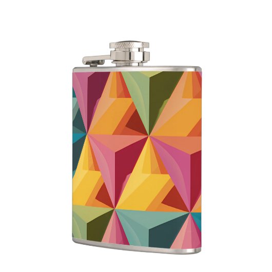 Bold Geometric Triangle Pattern  Heupfles (Links)