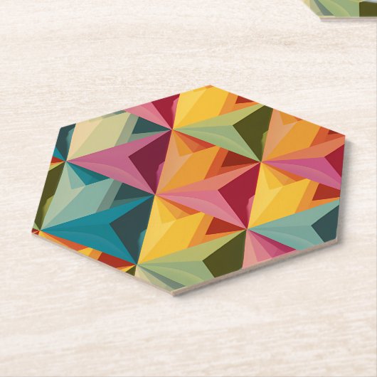 Bold Geometric Triangle Pattern  Kartonnen Onderzetters (Schuin)