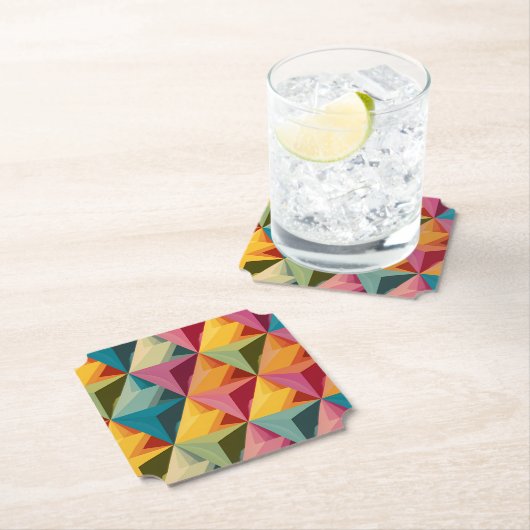Bold Geometric Triangle Pattern Kartonnen Onderzetters (Insitu)