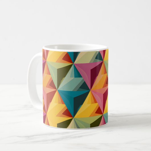 Bold Geometric Triangle Pattern  Koffiemok (Voorkant links)